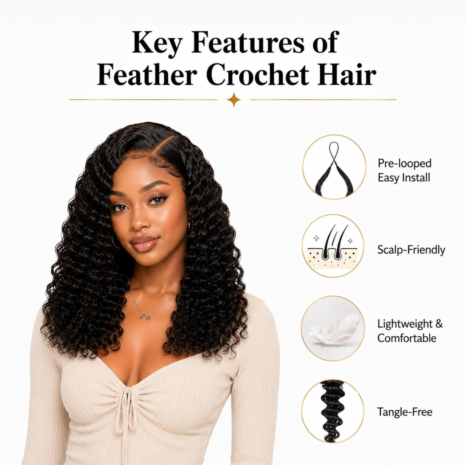 Miracle Knots Hair Deep Wave 20″ 120 grams 100 Strands Synthetic Pre-Separated
