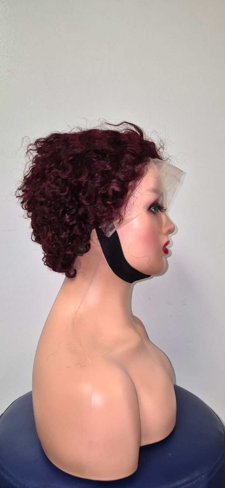 13*4 Short Burgundy Wig