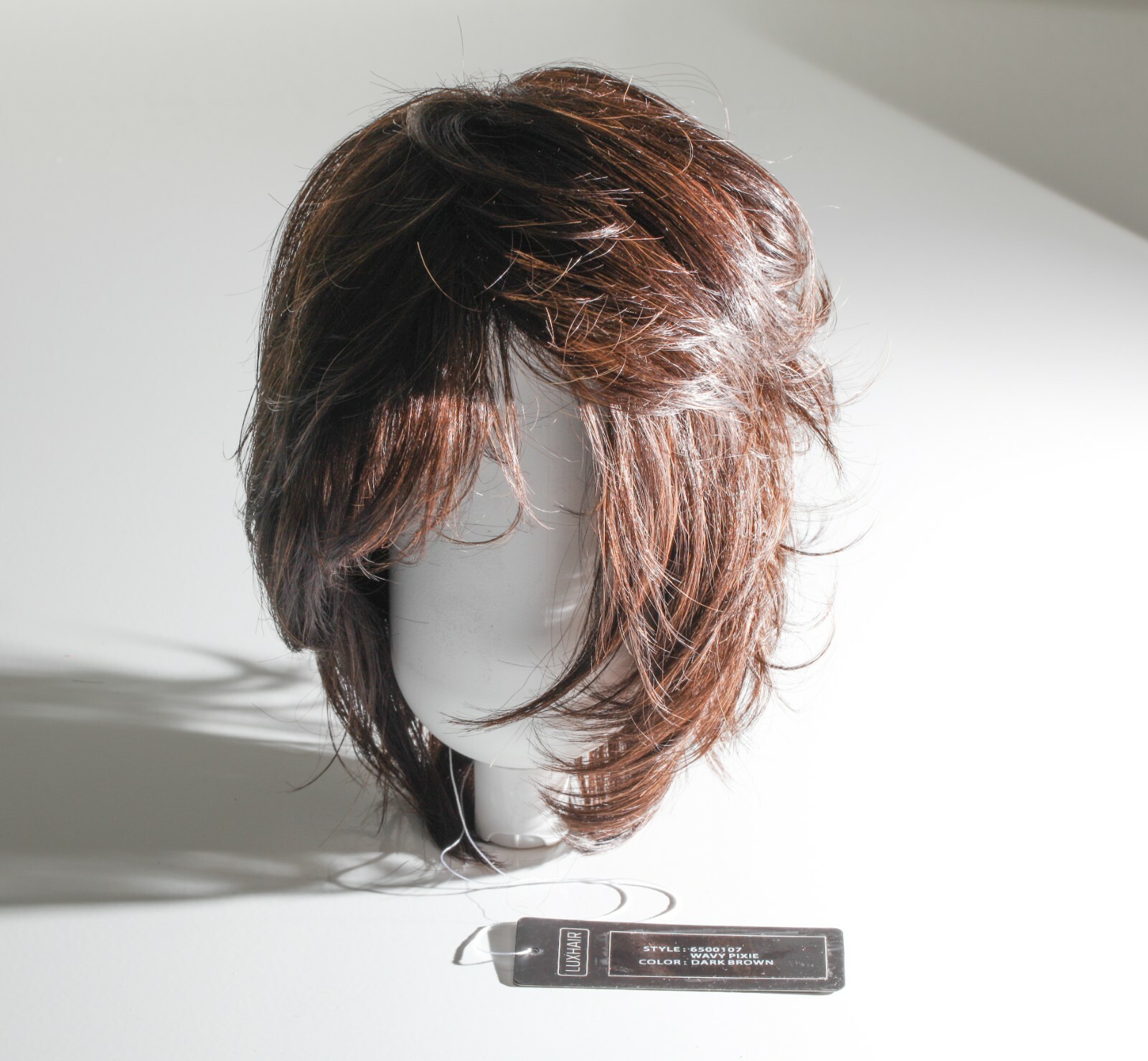 Wavy Pixie Dark Brown Luxhair Wig Keralon Synthetic Fiber