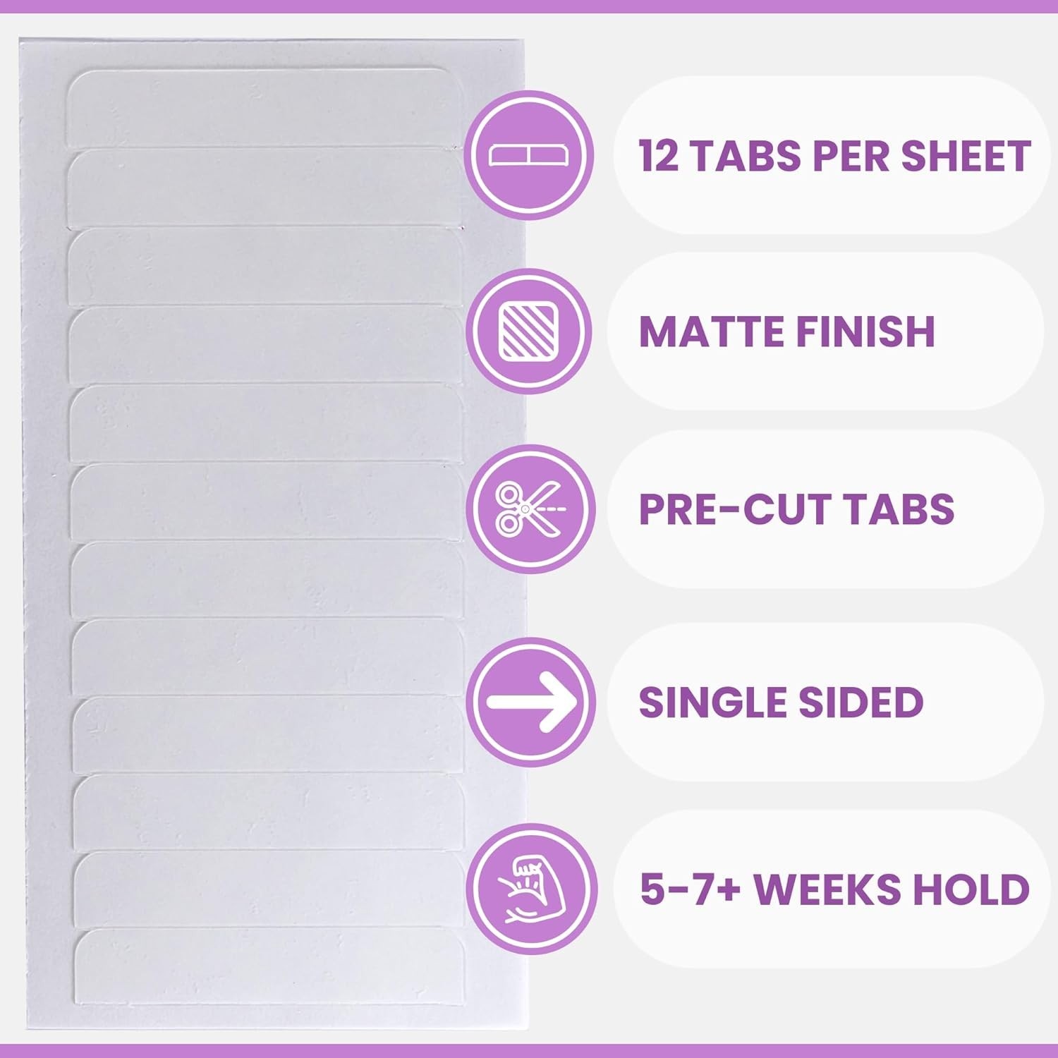 Durable Single Sided Adhesive Tape for Fine Hair Extensions – 48 Tabs Included