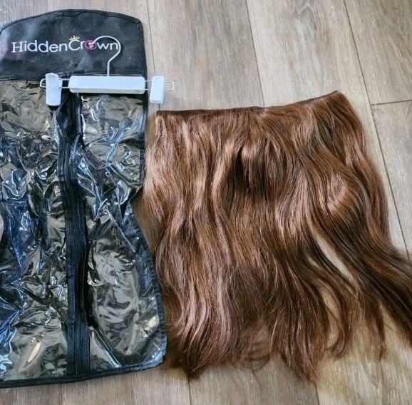 Hidden Crown 16” Halo Extension 100% Human Remy Hair Med Brown #4 B14