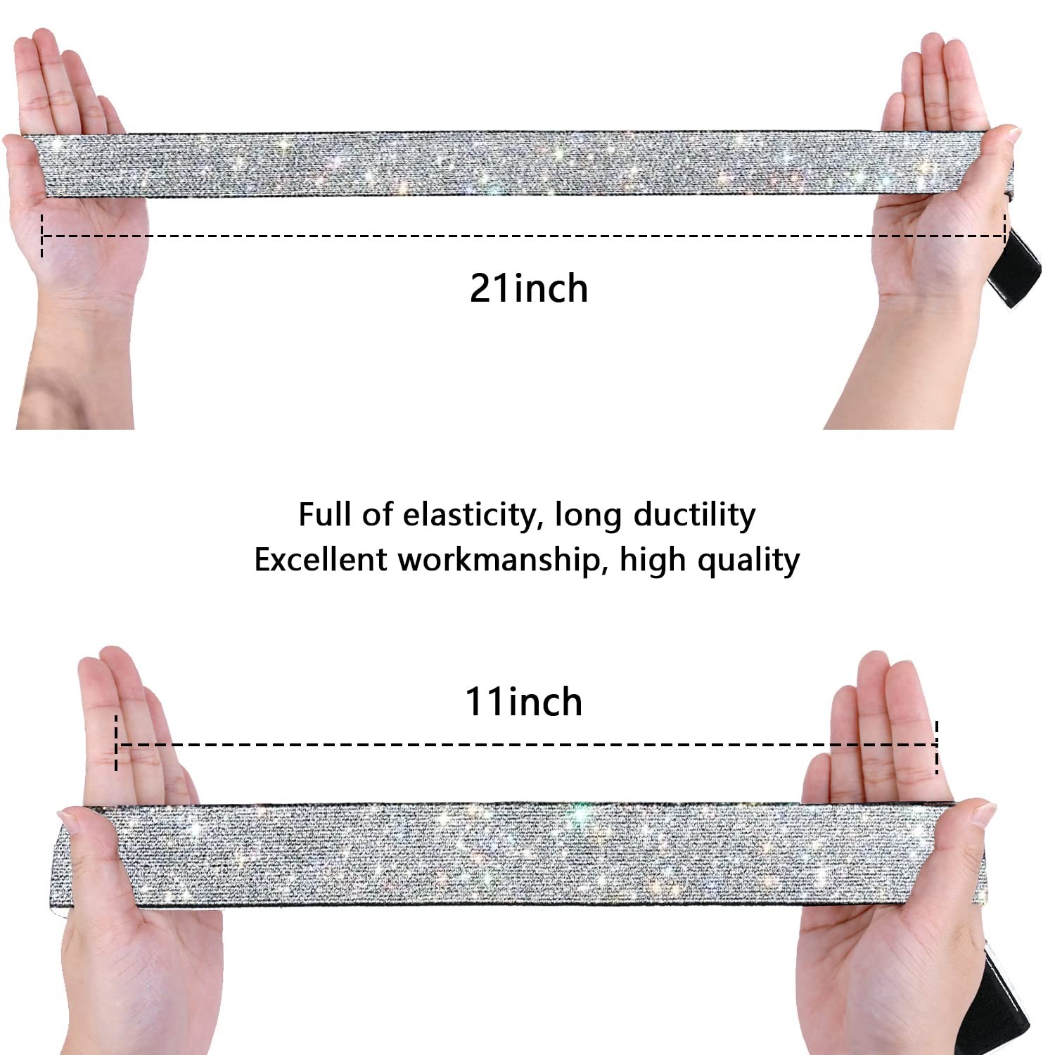 2Pcs Silvery Elastic Wig Bands 60cm Lace Melt Band for Frontal Keep Wigs Secure