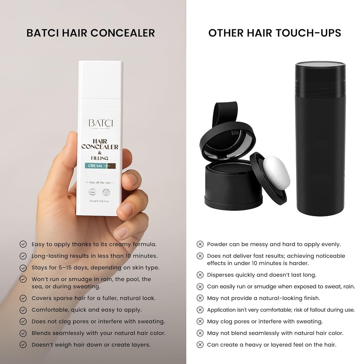 BATCI Hair Concealer Cream – Non-Fiber Scalp Concealer=#