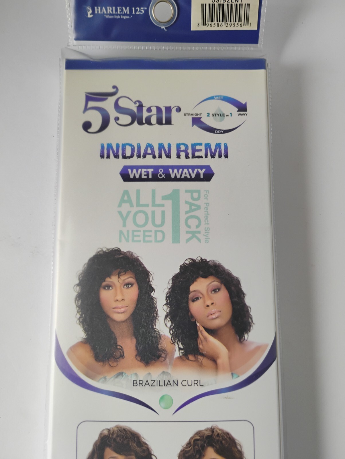 Harlem 125 5 Star Indian Remi Wet & Wavy Human Hair Brazilian Curl 5PC Weave