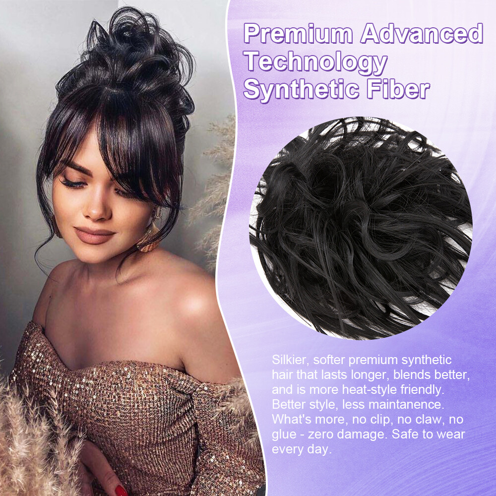 Large Messy Bun Scrunchie Hair Extensions Ponytail Blonde Hair piece As Human US