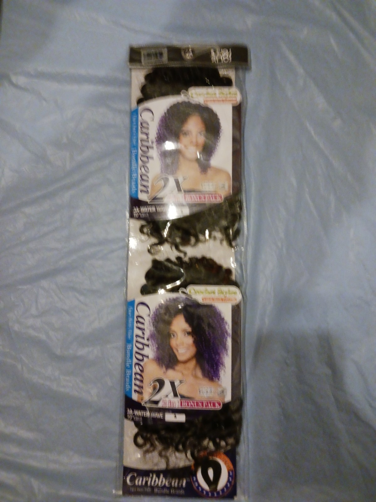 Caribbean Water Wave Wavy Synthetic Crochet Braid Extensions 2-Pack 10 in Black