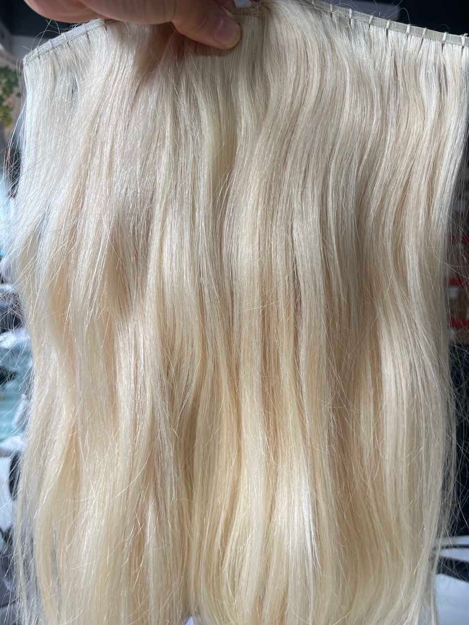 Blonde Customize Spider Seamless Octopus Clip in Hairpiece Clips in Wefts Topper