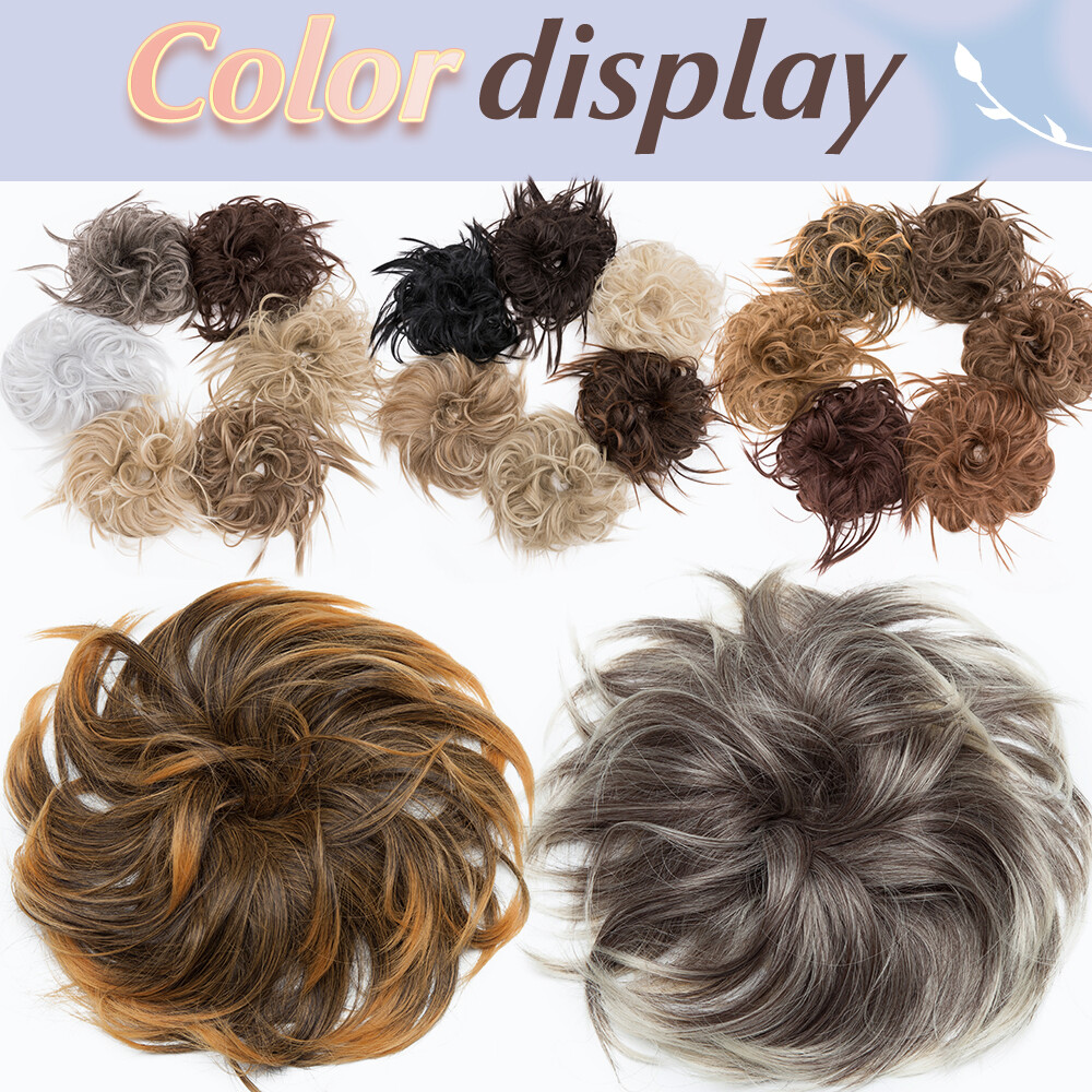 Extra Thick Messy Bun Piece Scrunchie Updo Rose Hair Extensions Natural As Human