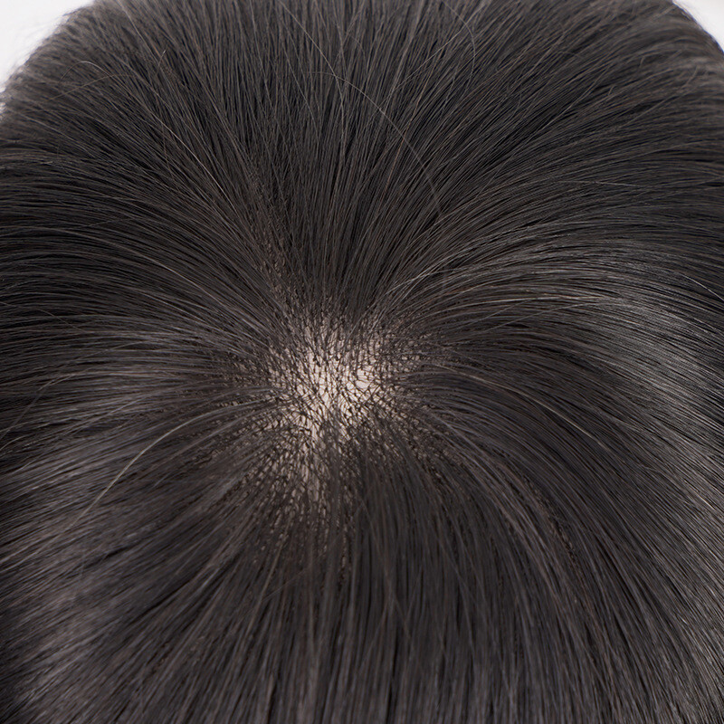 Black Toupee for Men Human Hair Replacement NPU Monofilament Mens Wig