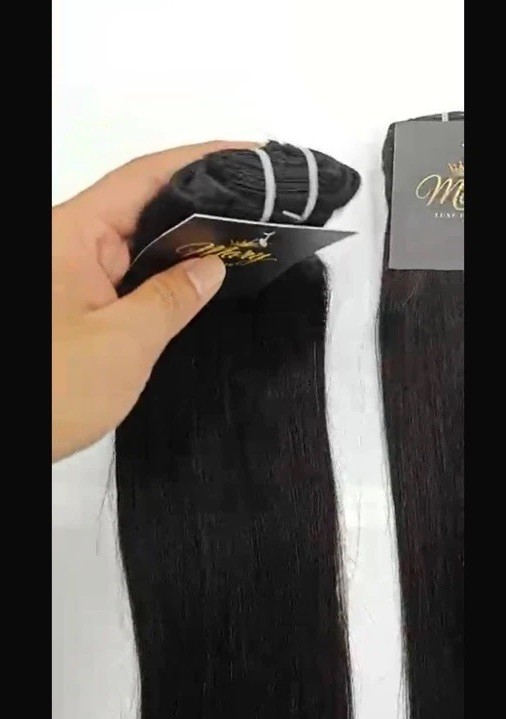 Mary 24” Clip-In Human Hair Extensions 7PCS Full Head Straight Jet Black #1