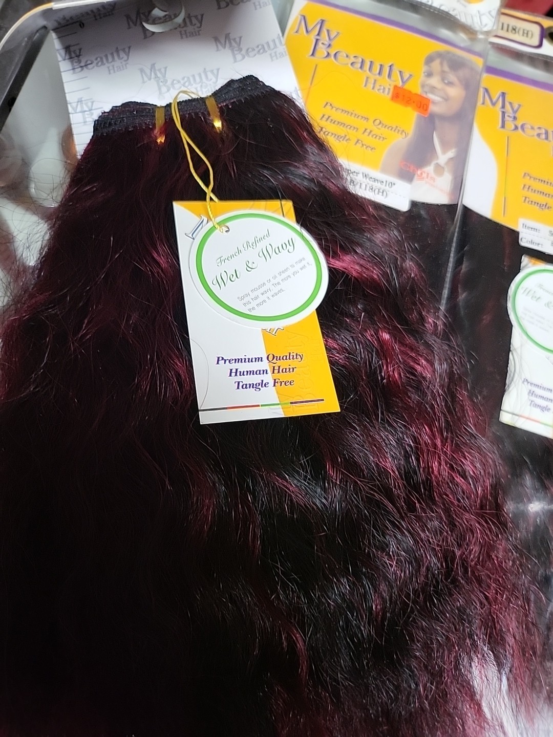 Human Hair Wet And Wavy Weqve Hair Colour 1b/118 4pk