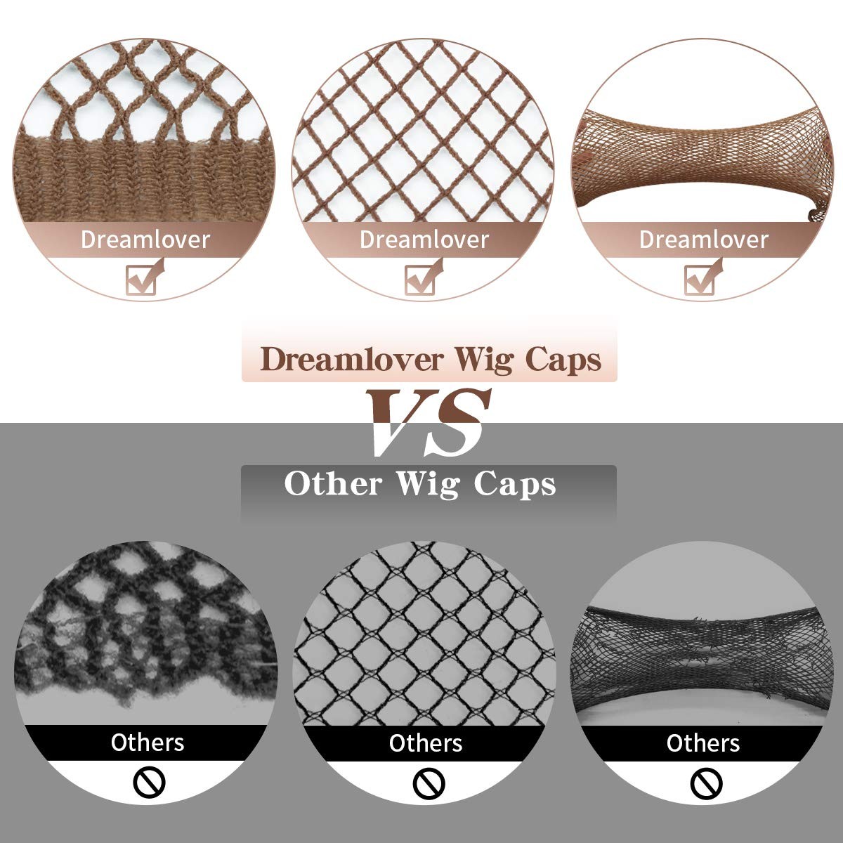 2 gorros de malla de nailon para pelucas, ideales para cabello largo