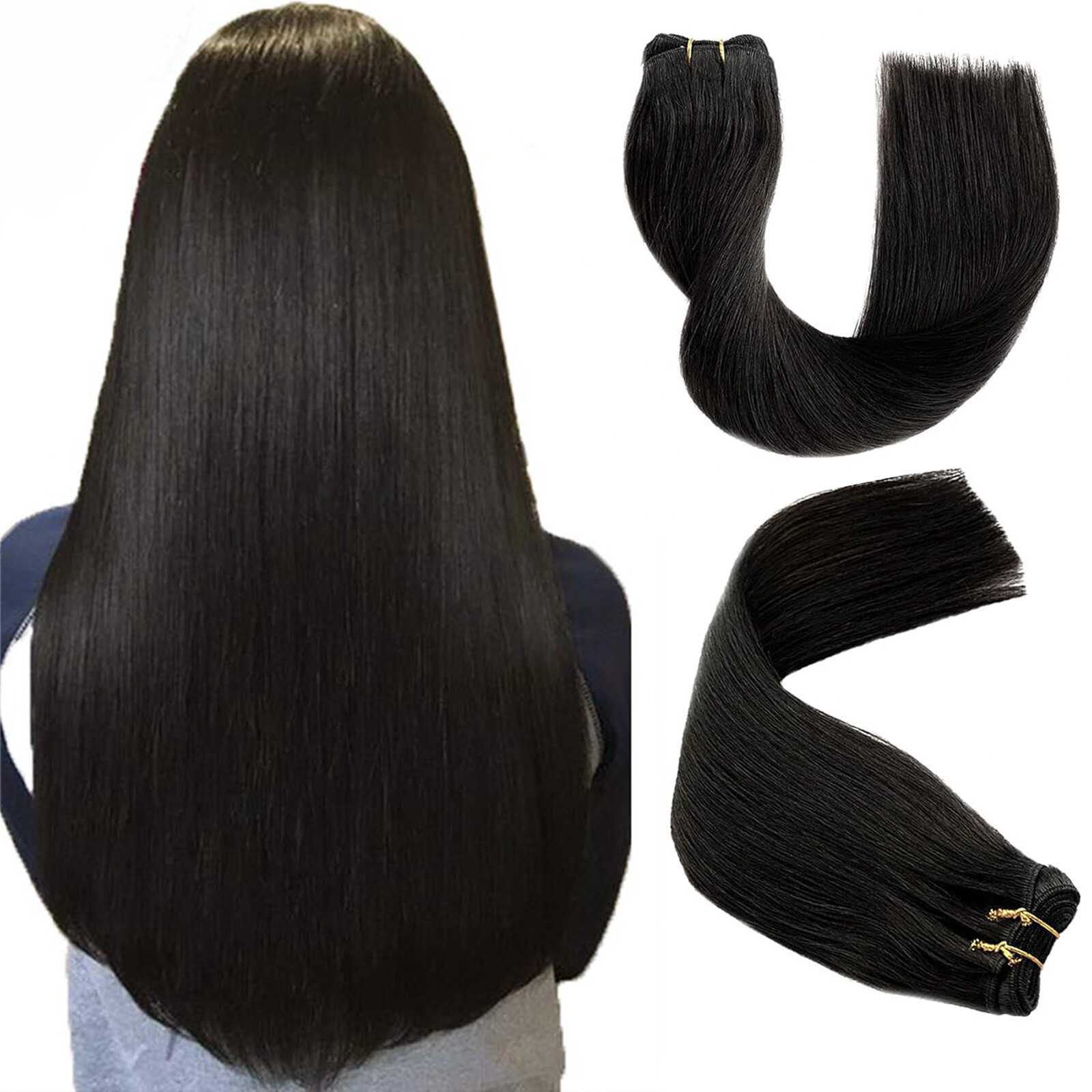 Double Weave Sew in Weft Hair Extensions 100%Real Brazilian Remy Human Hair 100g