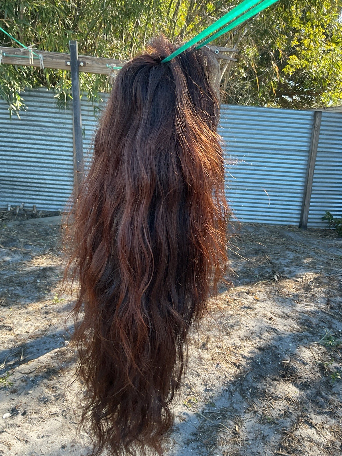 100% Human Hair Glueless Lacetop 26” Wavy Dark Brown/Auburn Highlights NWOT