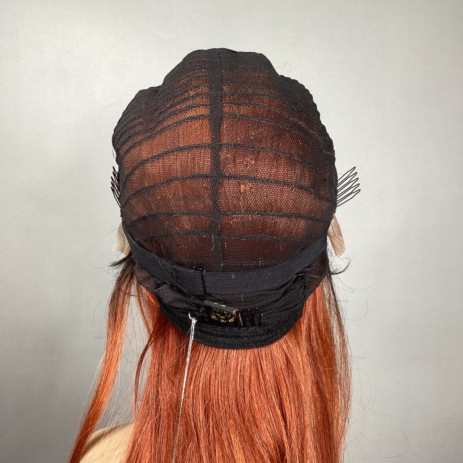 U-Part Straight Updo Dark Root Auburn Wig MLUT63 Top Pony Ponytail 4X4 Lace Fron