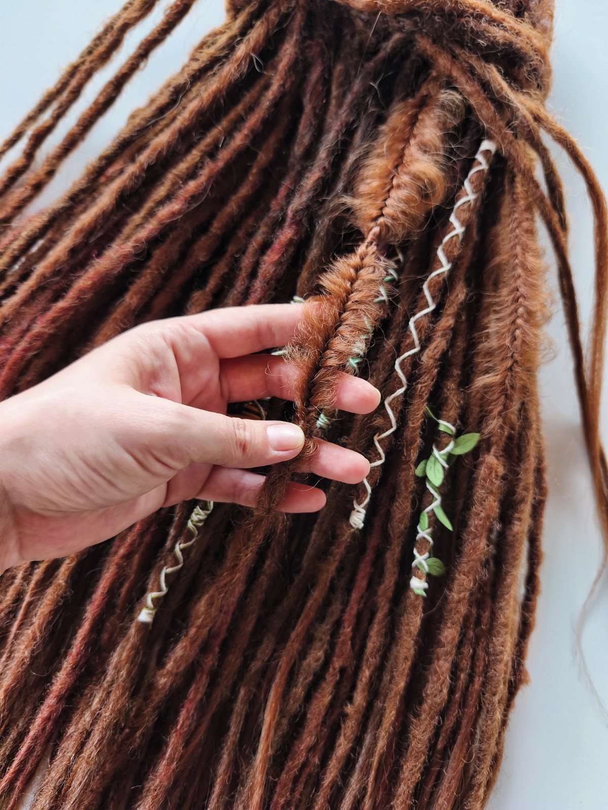 Synthetic DE Dreadlocks Auburn Blend Boho Handmade Dreadlock Extensions Full Set