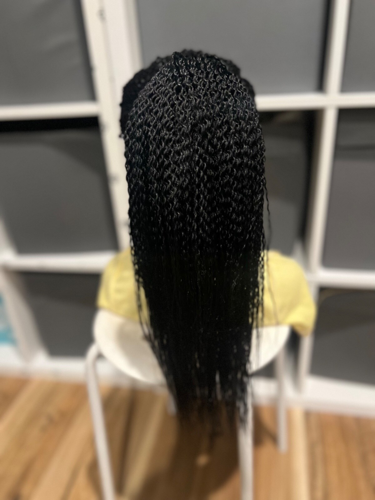 Braided Water melon Wig. Made on a full lace wig.length is 24inches Long.black.