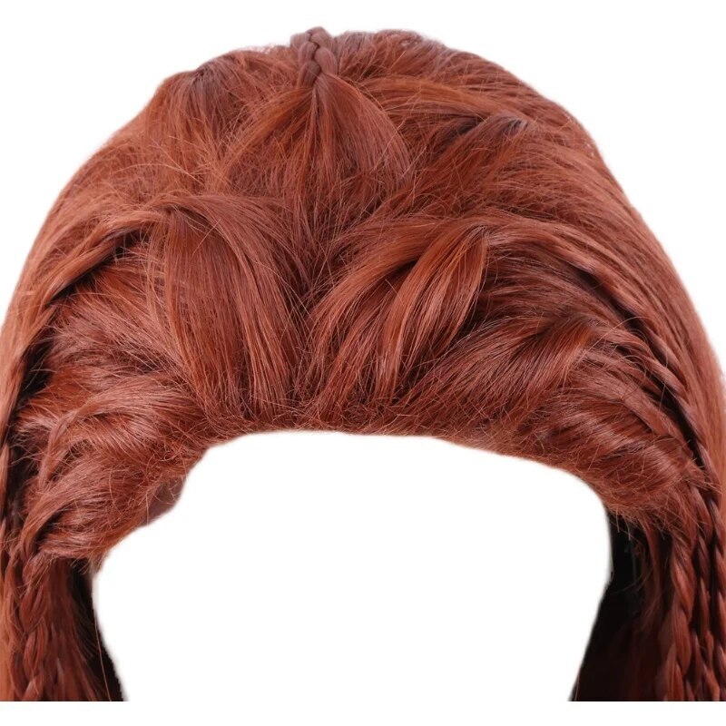 Movie Little Mermaid Ariel Cosplay Wig Women Curly Brown Red Wigs with Braids