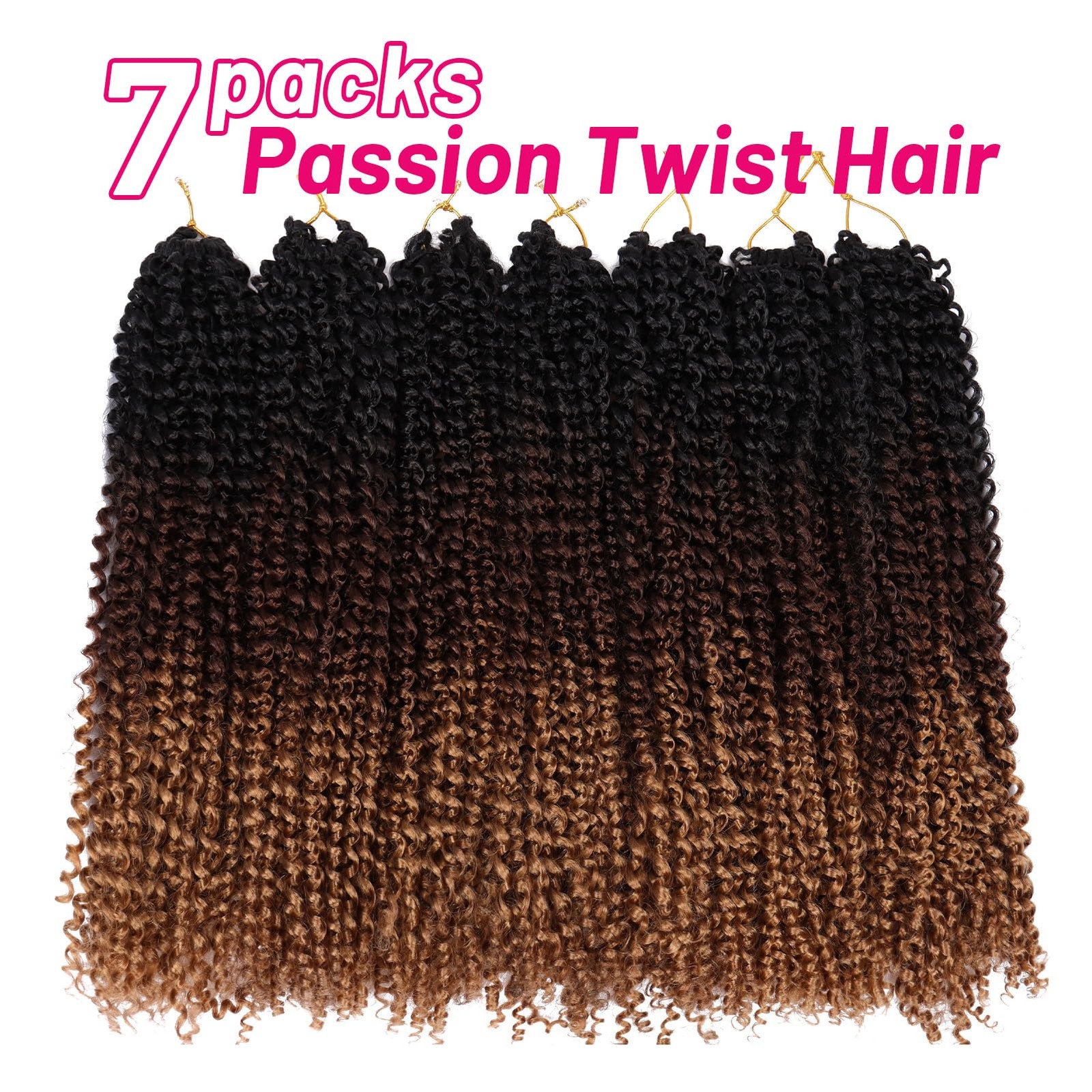 Dorsanee Ombre Passion Twist Hair 22 Inch 7 Packs Water Wave Crochet Hair Long