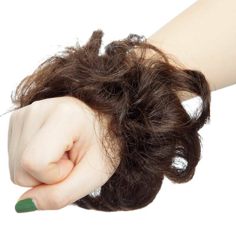 Messy Curly/Straight Bun Hairpiece 100% Remy Human Hair Piece Chignon Scrunchie