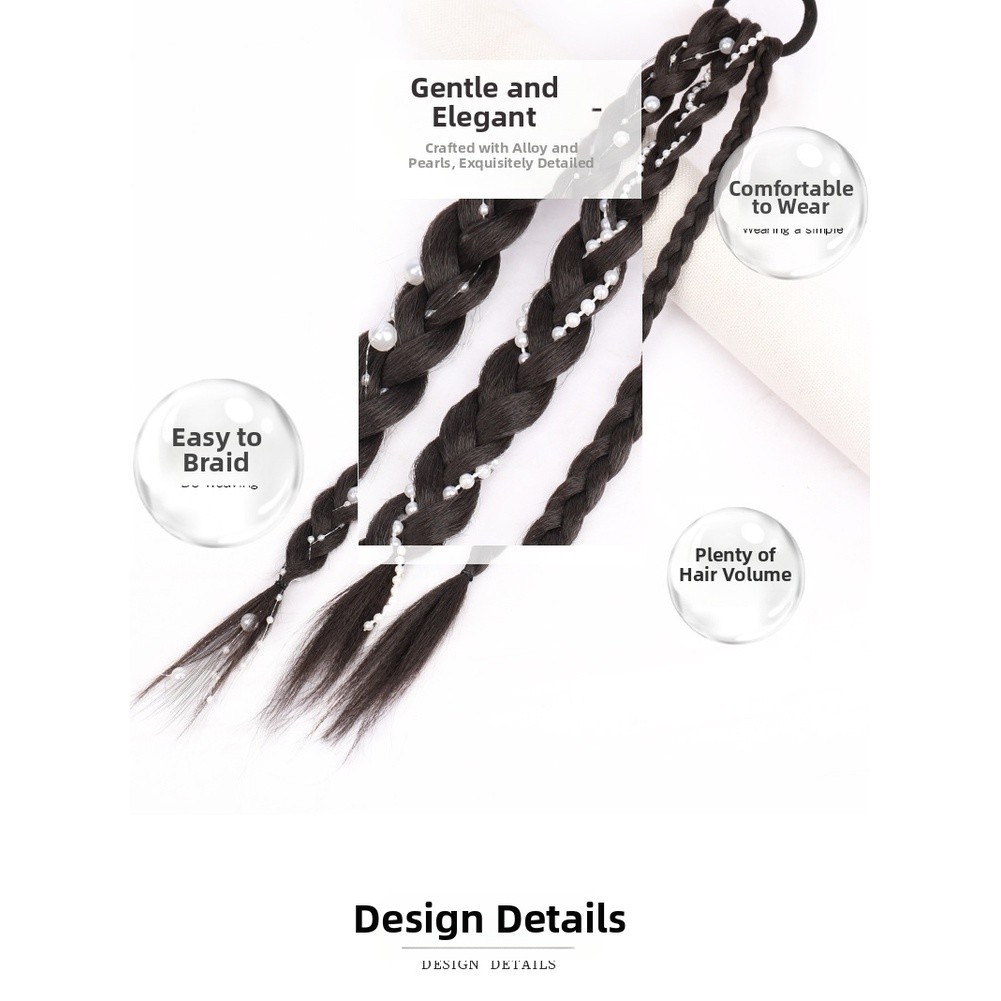 Boxing Braids Synthetic Hair Extension with Pearl Accents High Temperature Wire