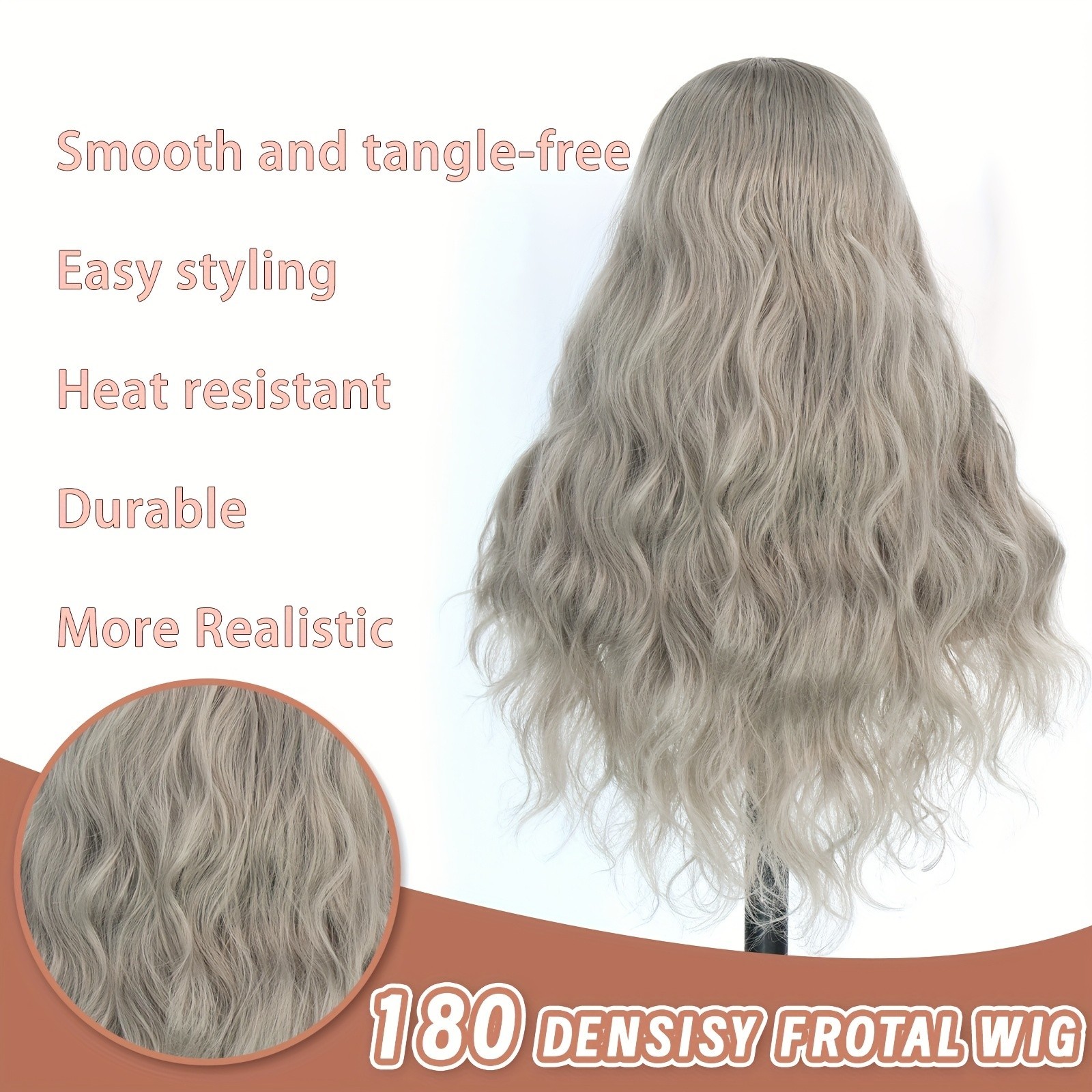 Long Loose Wave Lace Front Wigs Gray Hair Glueless Replacement Wig Women Party