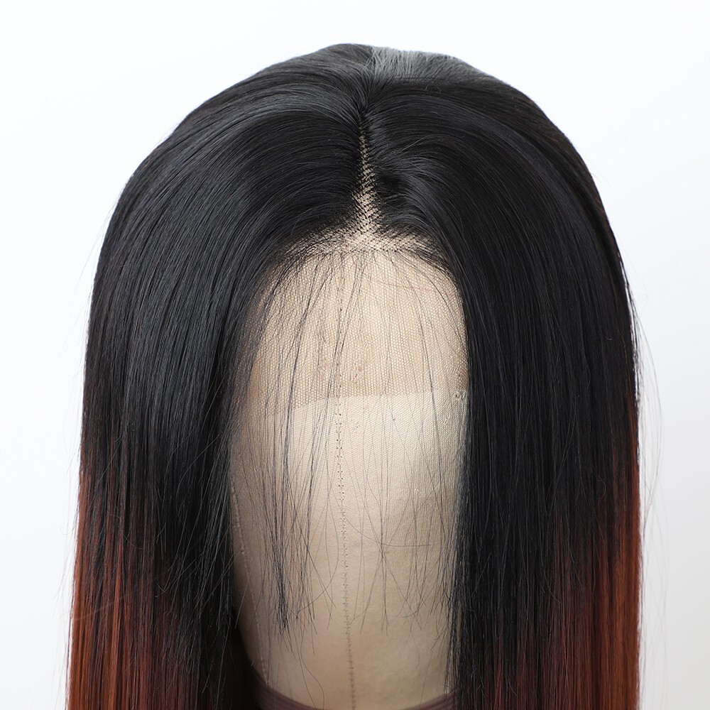 Ombre #33 Heat Resistant Synthetic Lace Front Wig Long Straight Hair Wigs Women