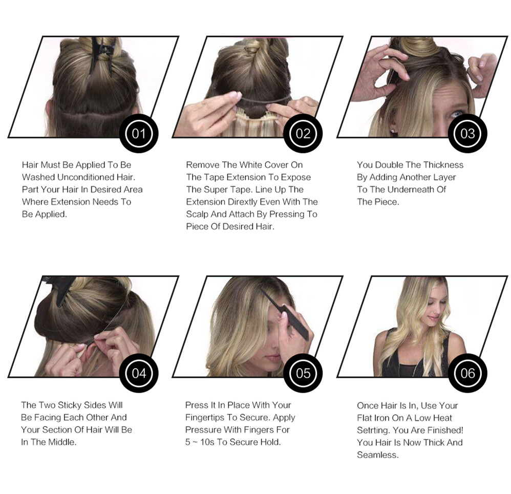 Thick Wavy 100% Remy Human Hair Extensions Invisible Secret Headband Wire 120g