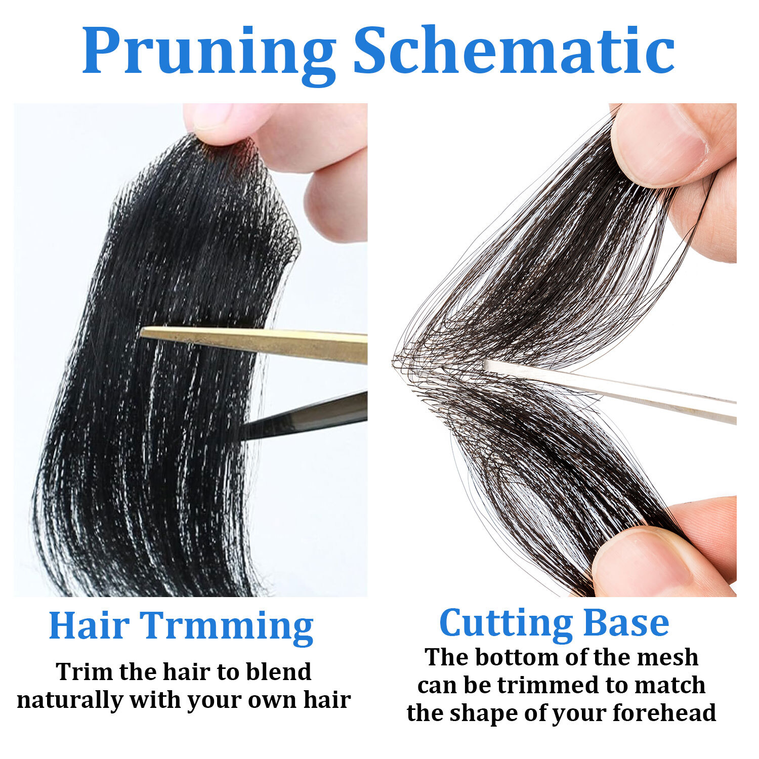 Front Hairline 100% Human Hair Patch Full Skin Base Cover-Up Topper Piece Toupee