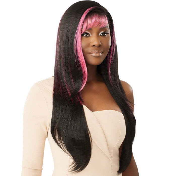 Outre Sleek Lay Glueless Deep C-Part Lace Front Wig – DANIELLA Pre-Styled Bangs