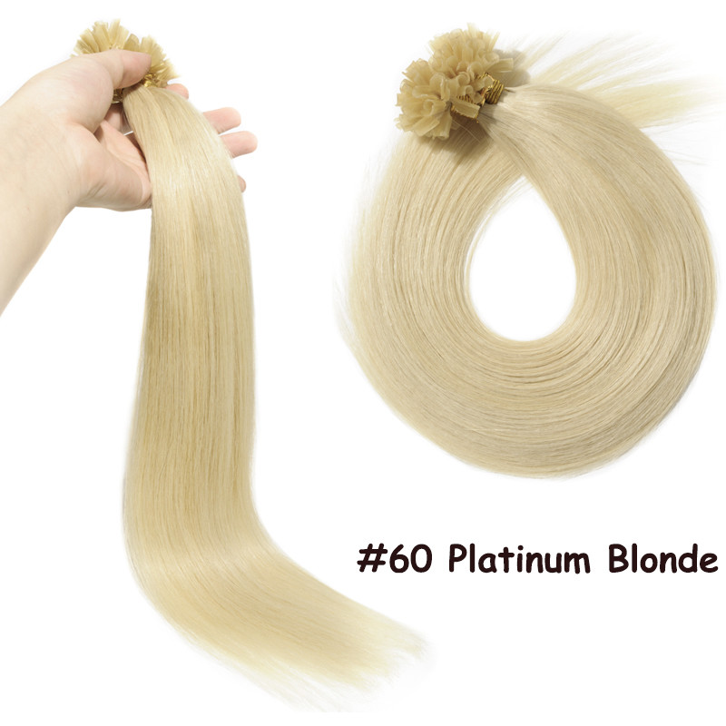 Invisible 200S Fusion Glue Nail U Tip 100% Real Remy Human Hair Extenisons US207