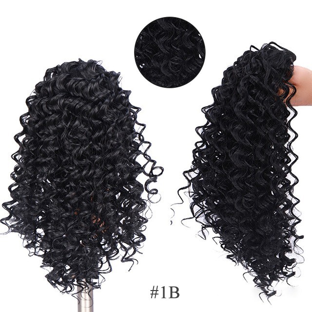 14″ Afro Kinky Curly Ponytail Deep Curly Pony Tail Drawstring Clip in Hairpieces
