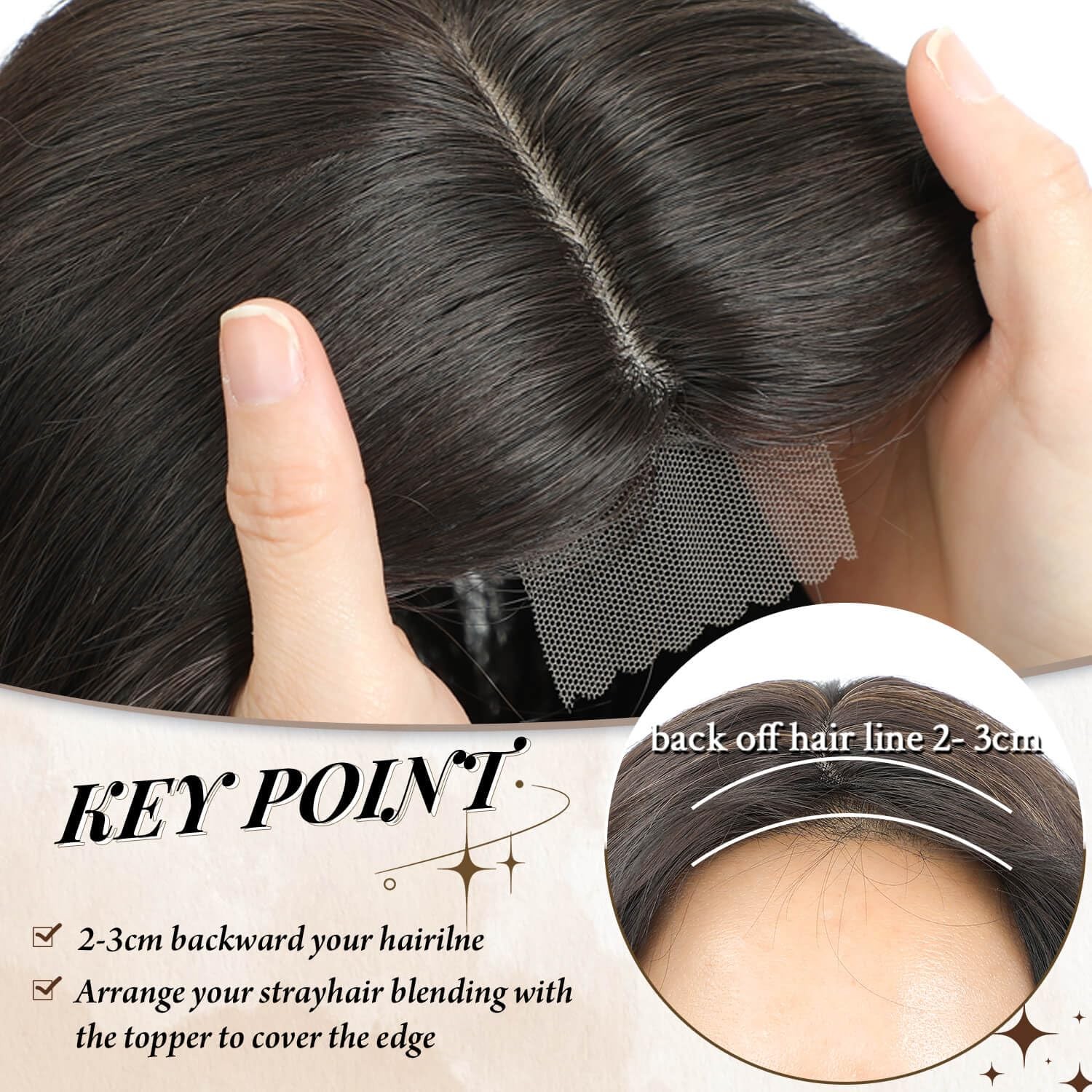 Hair Toppers for Women Clip in Hair Topper with Bangs 20inch Black Brown Long…