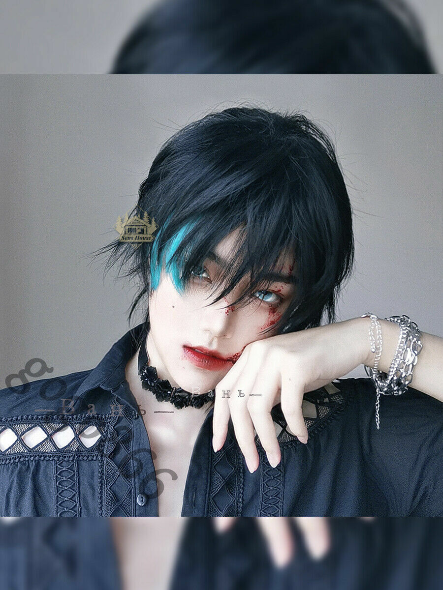 Japanese Harajuku Fashion Fringe Mix Short Hair Boys Men Daily Cosplay Full Wig