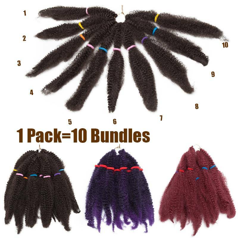 US Long Afro Kinky Twist Marley Braids Crochet Braiding Hair Extenions Bulk Sale
