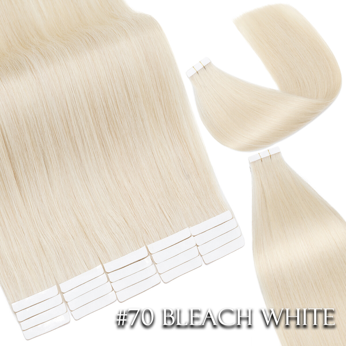 60PCS/150G Thick Tape In Remy Human Hair Extensions Full Head Skin Weft BLONDE S