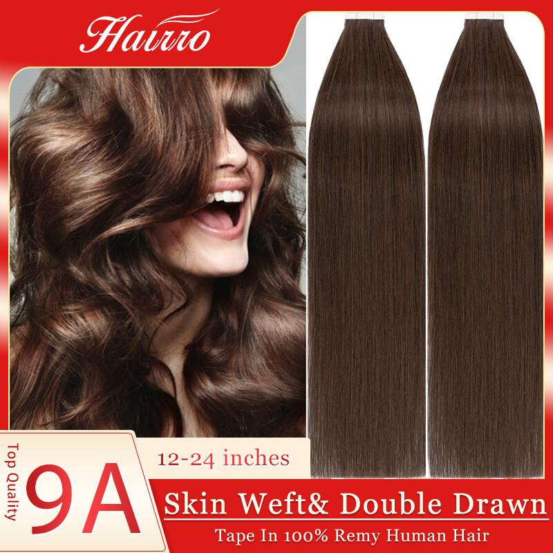 40pcs Thick Tape In 100% Real Human Remy Hair Extensions 12″-24″ Thick Full Head