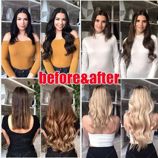CLEARANCE Clip In 100% Real Human Remy Hair Extensions Full Head Highlight LONG
