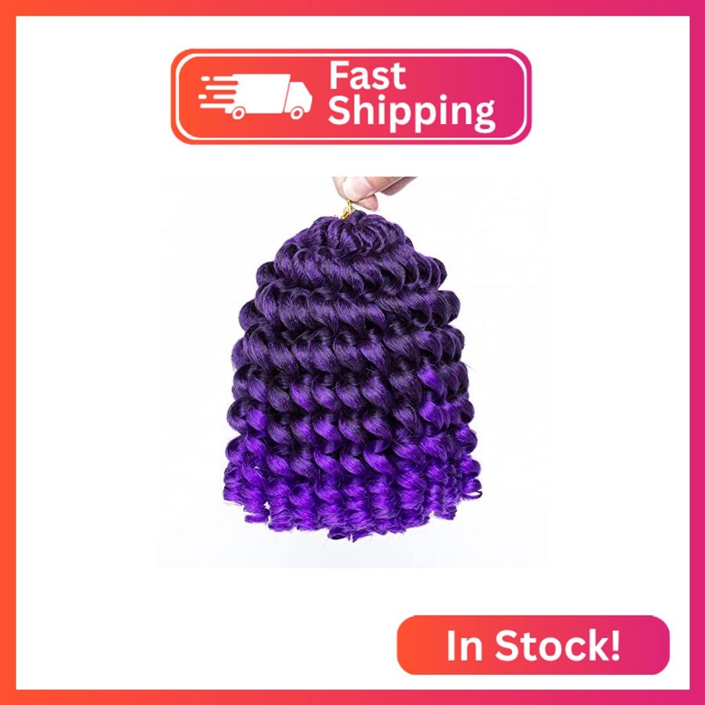 Leeven 3 Packs Wand Curl Jamaican Bounce Crochet Hair 8 inch Synthetic Jumpy Wan