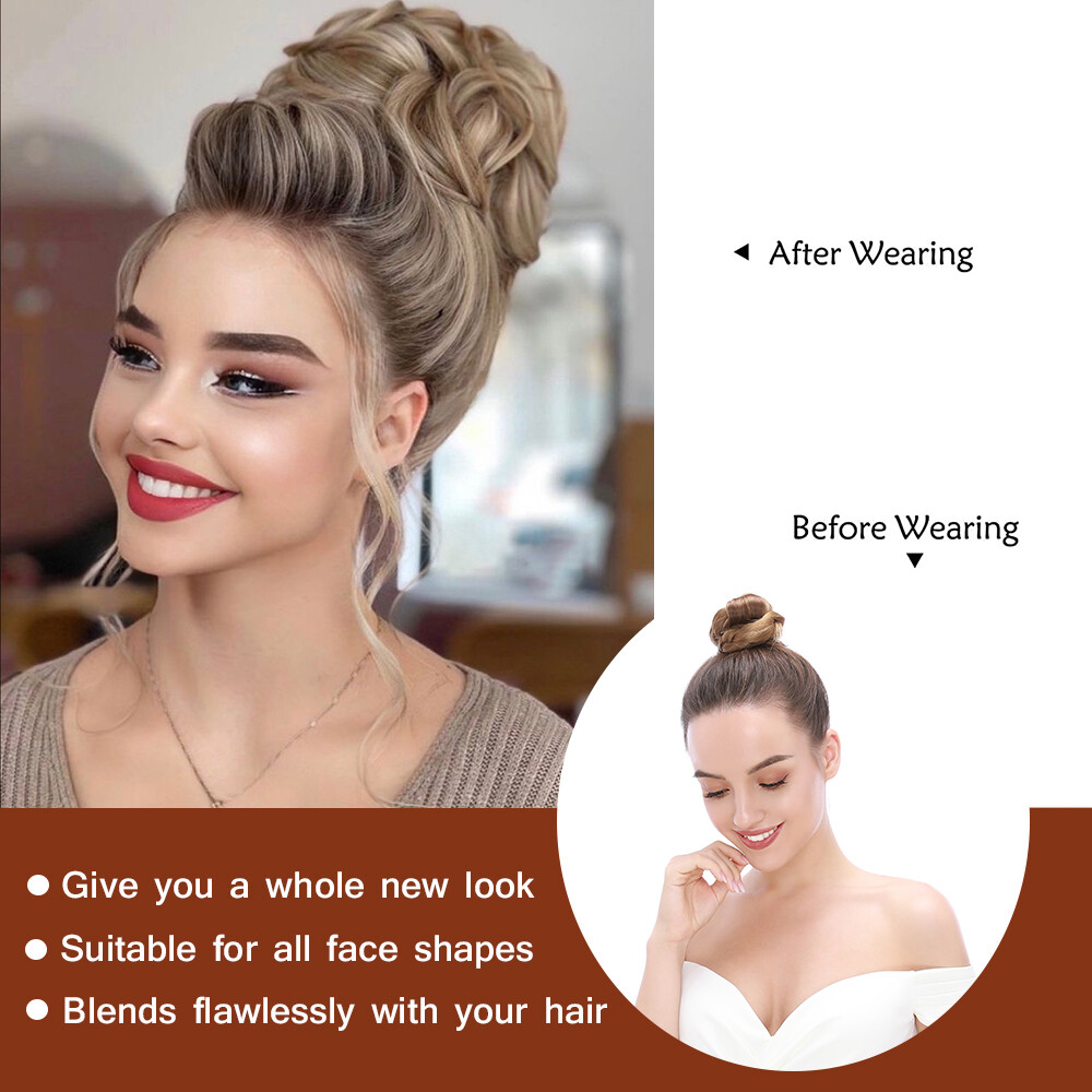 6in Fluffy Claw on Ponytail Clip in Pony Tail Hair Extensions Messy Bun Ponytail
