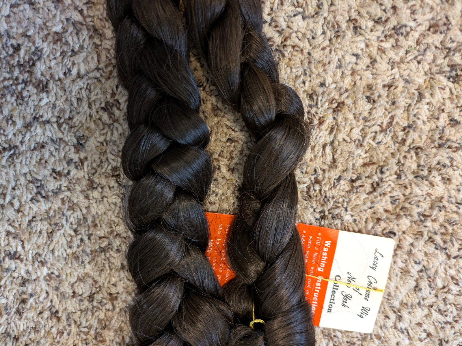 NWT Native American Wig w/Bangs Braids Brown Lacey Costume NY Adult Costume