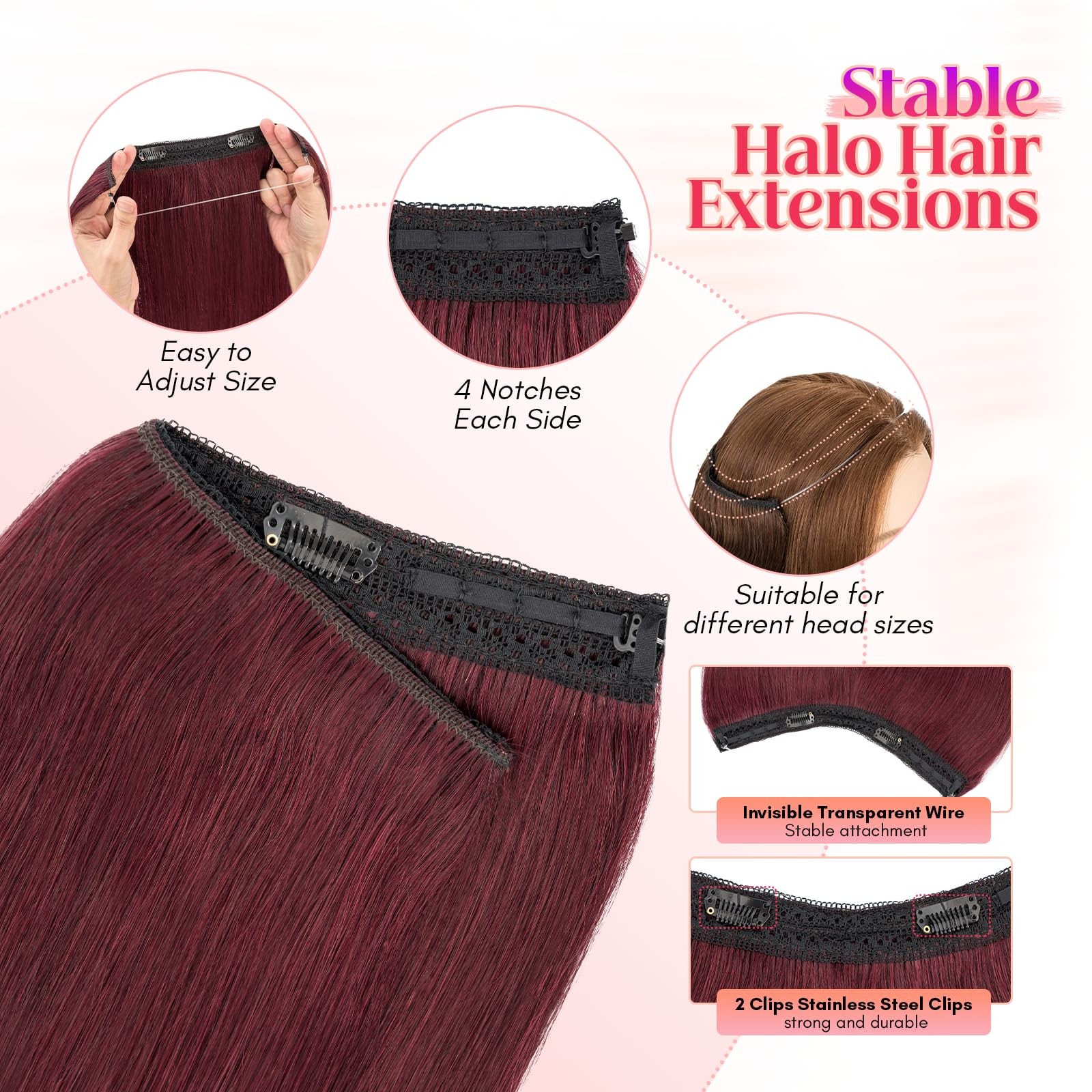Rich Choices 100 Real Human Halo Hair Extensions For Women Remy Halo Extension