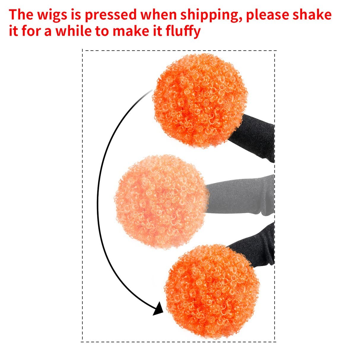 Unisex Short Fluffy Afro Wigs-Women Men Kinky Curly Disco Hippie Wig for Cost…