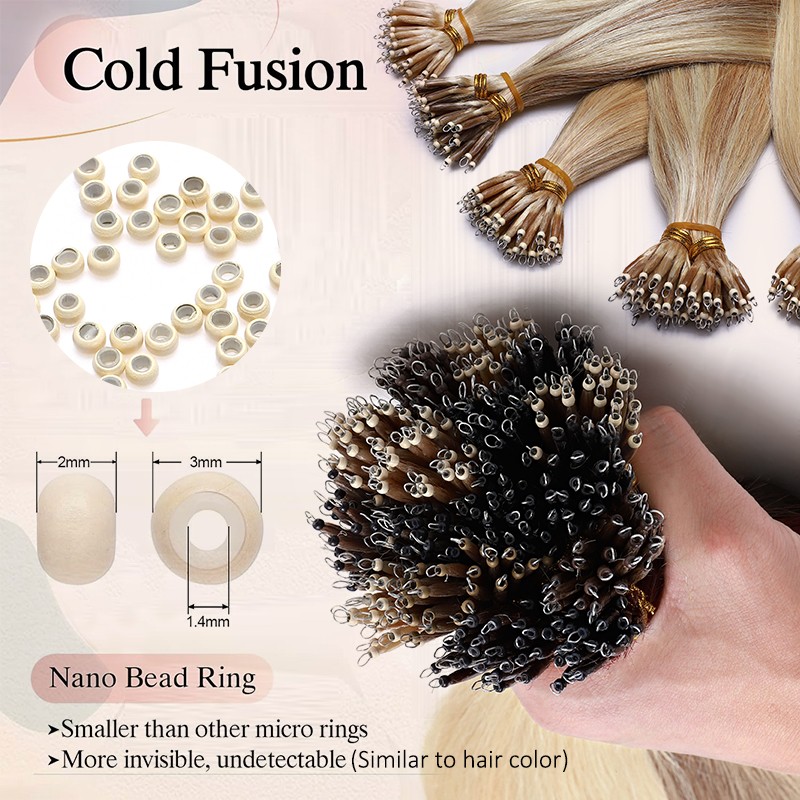 CLEARANCE Nano Ring 100% Human Remy Hair Extensions Micro Loop Beads Balayage US