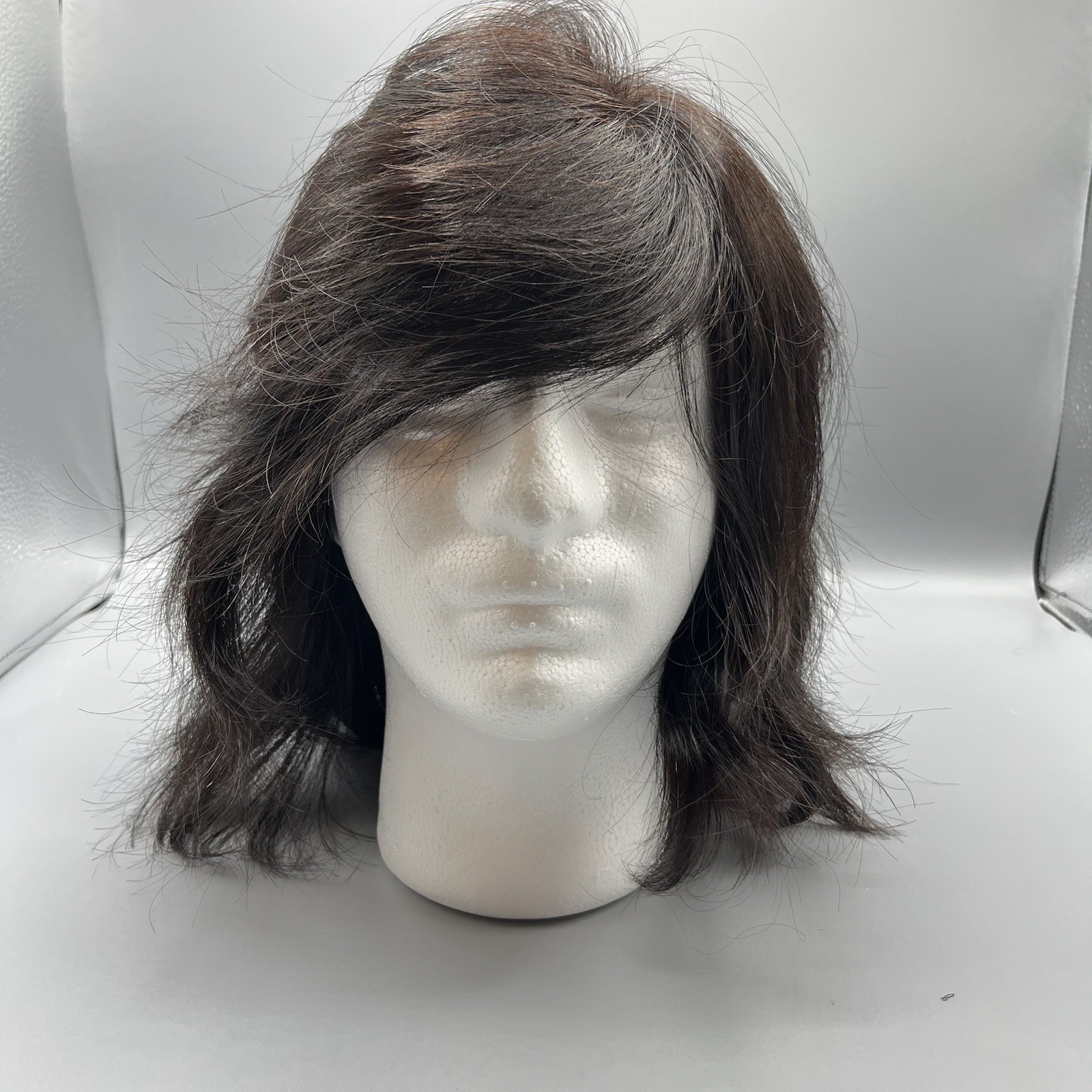 LUVME For You Dark Brown Human Hair Wig Shoulder Length Side Part Lace Wig