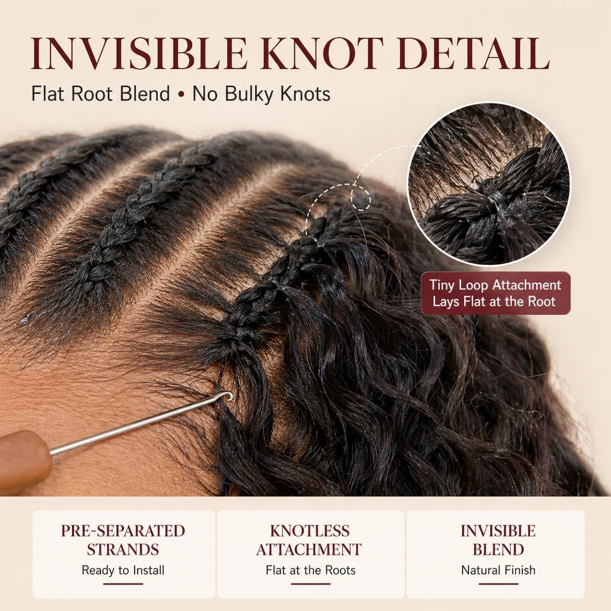 18″ Curly Crochet Hair for Black Women – Pre-Separated Knotless Bundles, Reusabl