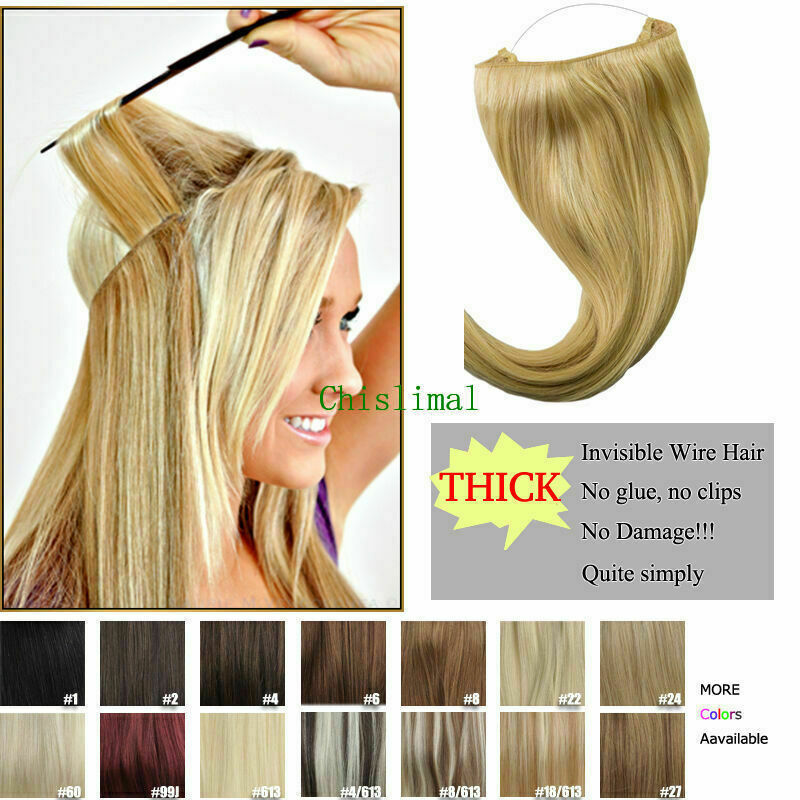 16-30 inches good Straight Remy Human Hair Hidden Invisible Wire Hair Extensions