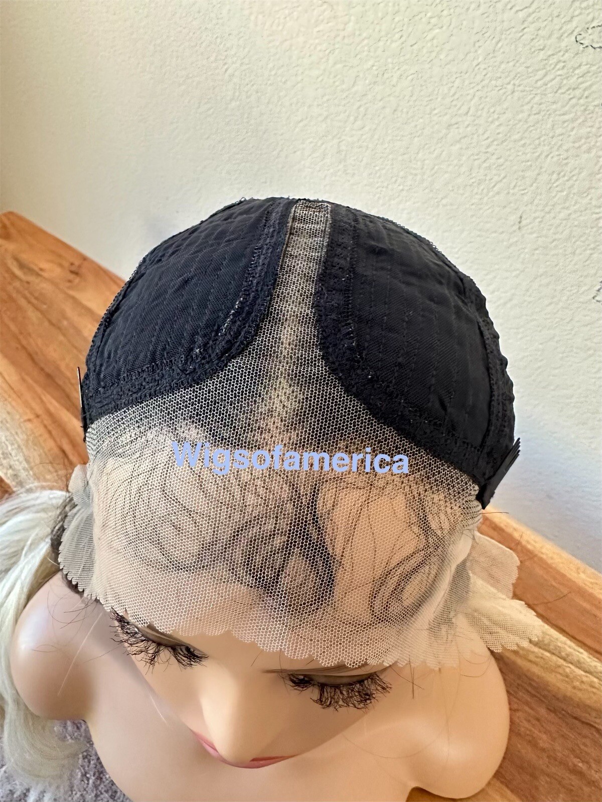 Golden Ash Blonde Wig Ombré Black Lace Front Middle Part Heat Ok