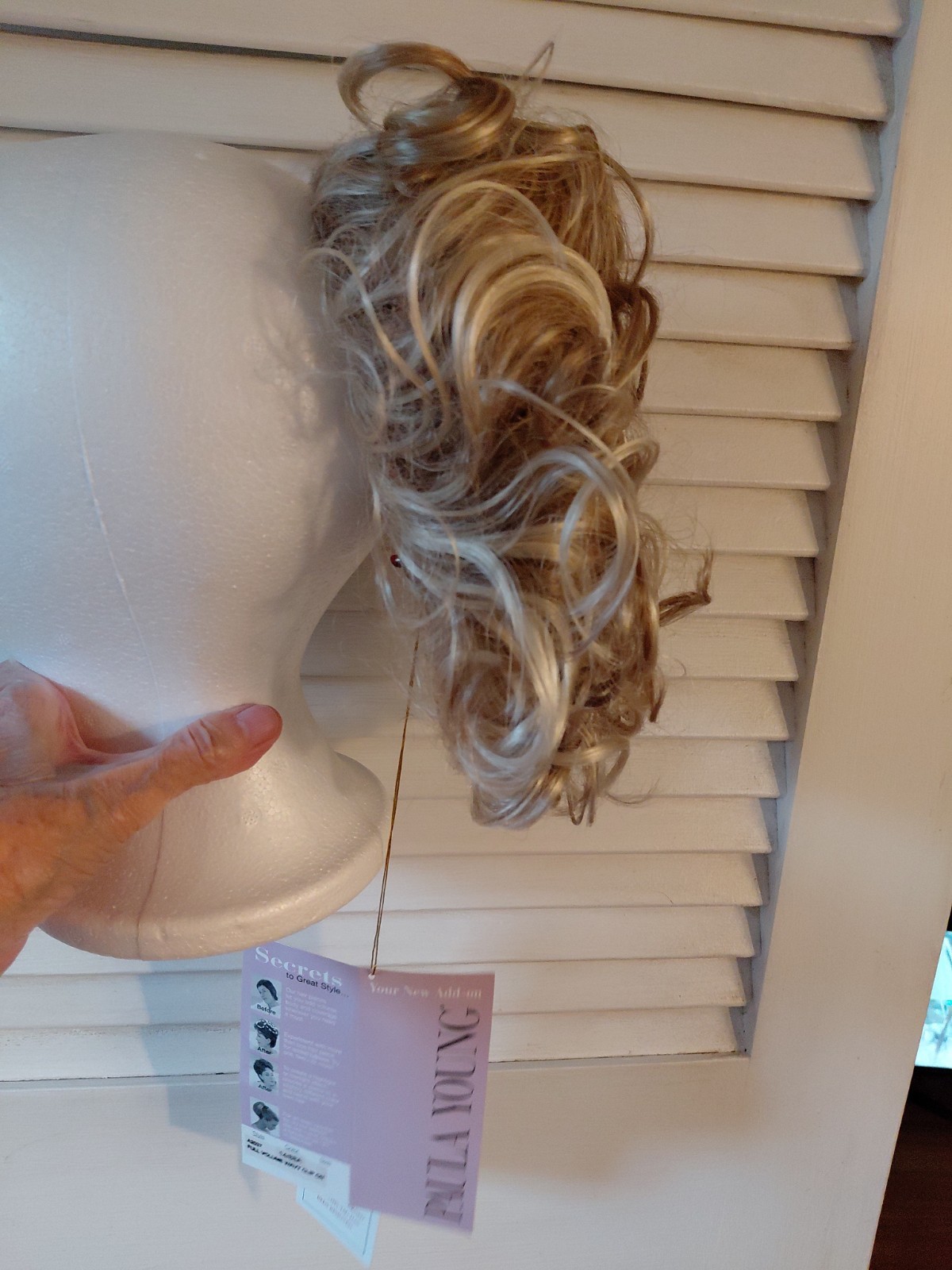 Paula Young Synthetic Blonde Highlighted Clip On Hairpiece 8-10 In