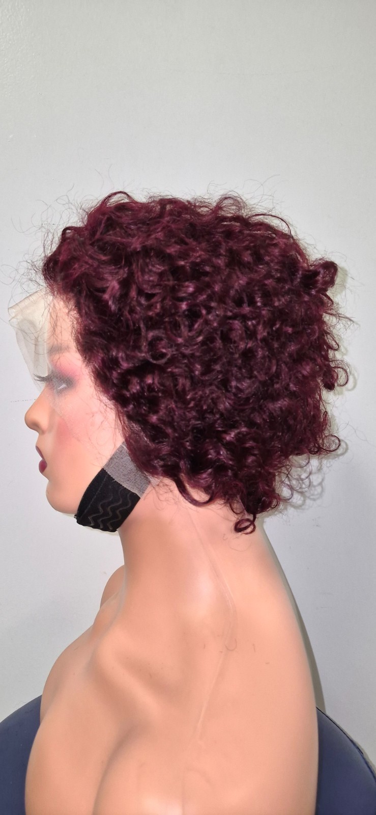 13*4 Short Burgundy Wig